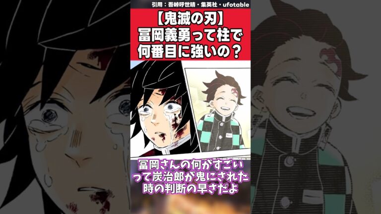 【鬼滅の刃】冨岡義勇って柱で何番目に強いの？に対する皆の反応集
