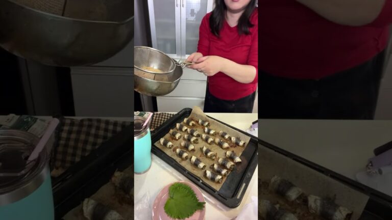 四毒抜きレシピ。イワシの梅しそ巻きと、お豆の鶏南蛮そば。