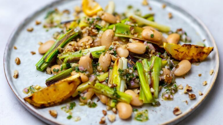 Warm Butterbeans With Roasted Leek - Vegan Salad Recipe Ideas