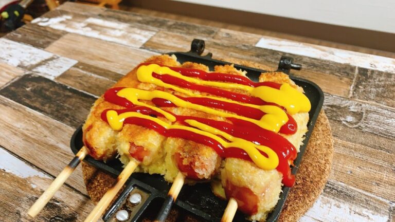 ホットサンドメーカーで強引にアメリカンドックを作ってみる！#shorts