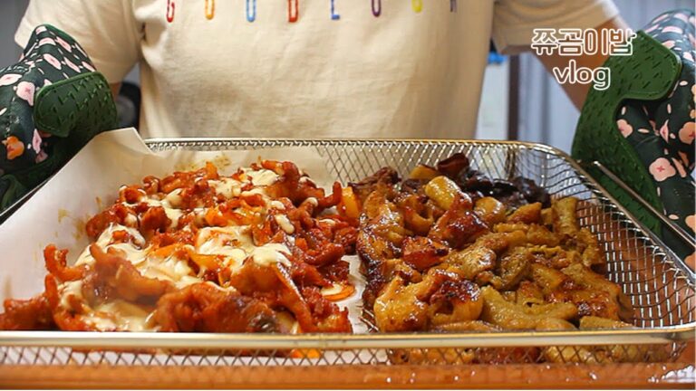 vlog│비도 오고 그래서 소내장도 굽고 치즈 불닭발도 굽고🍲 능이버섯 솥밥에 된장찌개 끓이고 장어덮밥 도시락 싸고, 꾸덕한 대하 크림 파스타로 마무리한 하루│집순이 집밥 브이로그