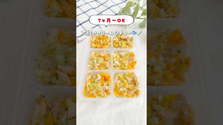 【離乳食】鮭のクリームシチュー🐟 レシピはココ👇 #離乳食 #離乳食中期 #補完食 #2回食 #離乳食レシピ  #育児の悩み