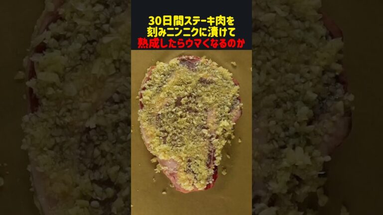 30日間ステーキ肉を刻みニンニクに漬けて熟成したらウマくなるのか#雑学 #飯テロ