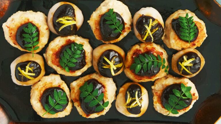 鶏だんごと里芋の田楽