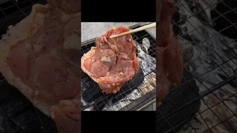 【アウトドア】BBQ/バーベキュー！簡単！美味い！チキンのガーリックチップ乗せ！コレが美味い！
