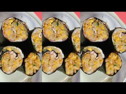 細巻き寿司【 チャーハン手巻き】 海苔巻き！子供弁当！旦那弁当！お花見！にぴったり！ チャーハンを使って簡単アレンジ！  レシピ・作り方