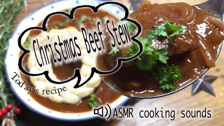 【音フェチ】簡単｜シンプル｜お洒落｜可愛い｜クリスマス料理【ビーフシチューの作り方】ASMR cooking sounds How To Make　 Christmas beef stew 1