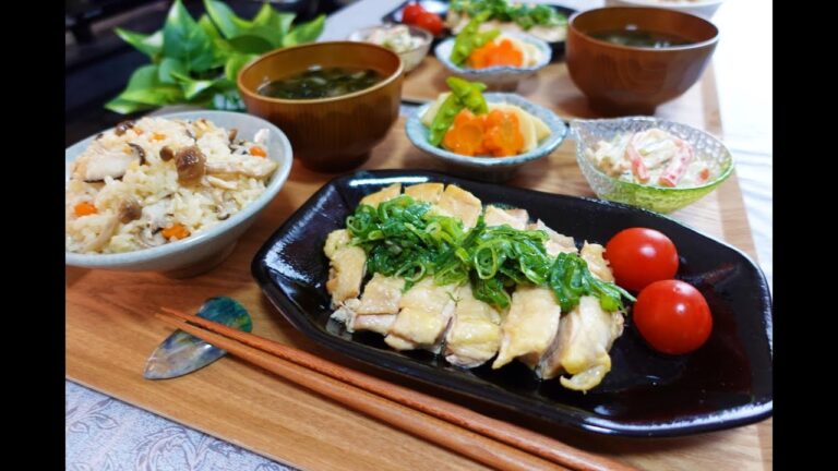 SUB)【驚愕!!】炊飯器ひとつで５品!!ご飯とおかず同時調理！炊飯器定食Rice cooker Japanese set meal#3