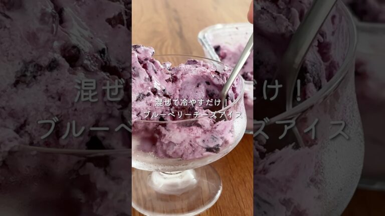 ▪︎生クリームなし！混ぜるだけ濃厚チーズアイス　#簡単レシピ  #簡単スイーツ  #簡単おやつ  #お菓子作り  #おうちカフェ #スイーツ  #レシピ  #ブルーベリー  #ヨーグルトアイス
