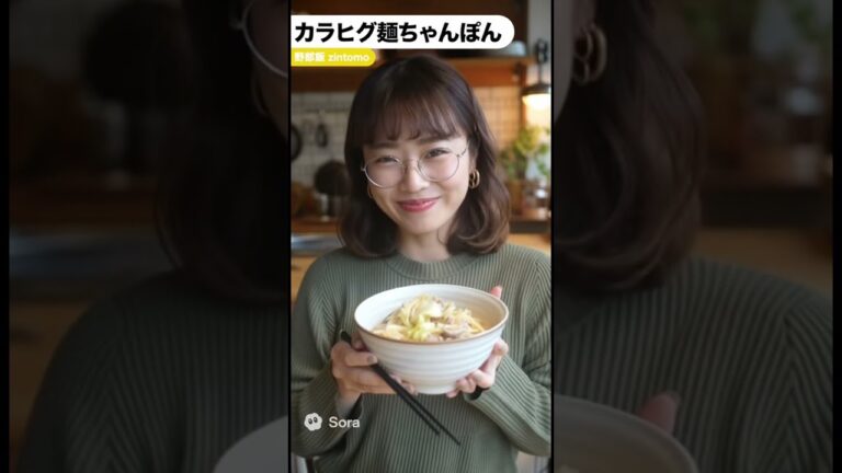 カラヒグ麺で作る、野菜たっぷりちゃんぽん #food #簡単レシピ