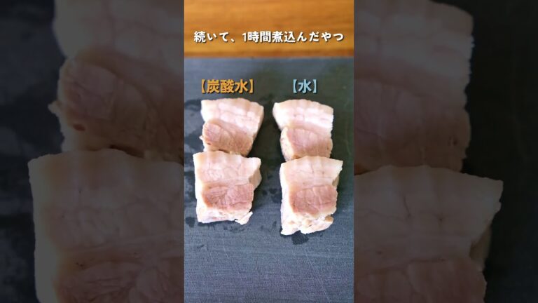 お肉を炭酸水で茹でるとホントに柔らかくなる？ #検証 #料理