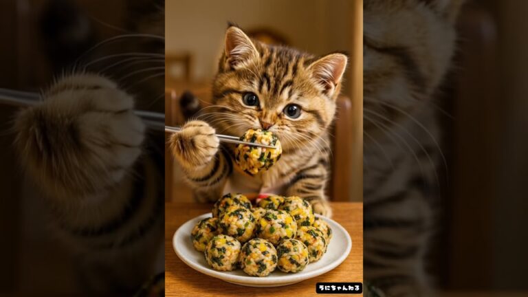 🍙うにちゃん、チュモッパ初体験！もぐもぐが止まらない〜✨【韓国ごはん】