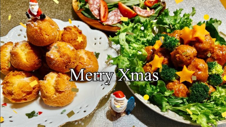 お家でのクリスマスレシピ✨ミートボールとサーターアンダギー🎄