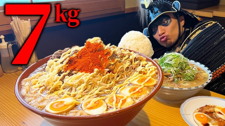 【大食い】濃厚ワシワシしょうが焼きラーメン!?とデカ盛りもつ煮をかっ喰らう!!【煮込みや左斜め上24°】【武士飯】