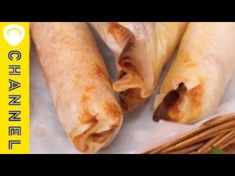 揚げずにとろ〜り！豆苗豚こま春巻きの作り方 ｜ How to make Spring Roll of Pork and Bean Sprout