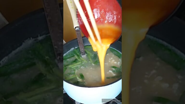 【簡単料理】ニラとたまごのお味噌汁🥚#shorts