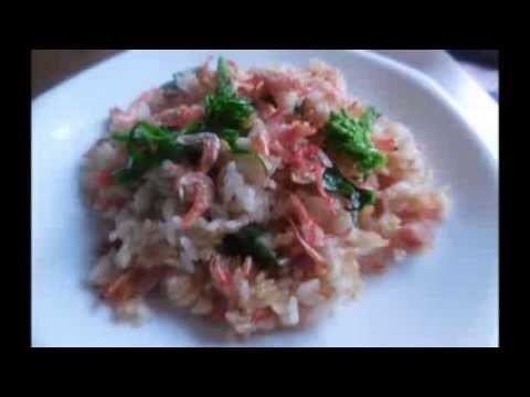 菜の花と桜えびのチャーハンを作ってみました