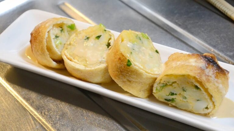 子供も大満足、油揚のポテトロールの作り方　　How to make potato roll with fried tofu