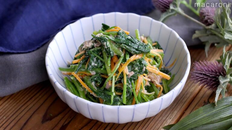 【ツナとほうれん草のごま和え】ほうれん草とにんじん、ツナの旨みが凝縮！
