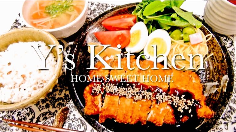 【夜ごはん】鶏胸肉でチキンカツ＆スパサラ&野菜の中華スープ