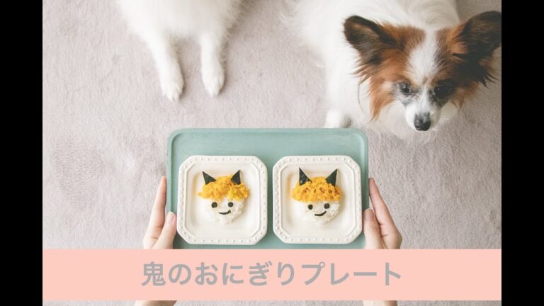 節分に♪鬼のおにぎりプレートレシピ（手作り犬おやつ）