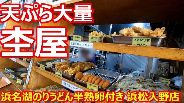 【杢屋】圧倒的種類物量天ぷら！イカゲソ天が大きい！生海苔の香りよし！浜松のりうどん（卵あり） めん処杢屋 浜松入野店【うどん】#udon