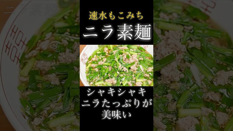 速水もこみち流〜【ニラ大量❗️】シャキシャキ肉たっぷりスープまで美味い❗️#shorts#素麺#ニラ#そうめん#肉#ひき肉#麺#そうめんアレンジ#簡単レシピ#料理#cooking