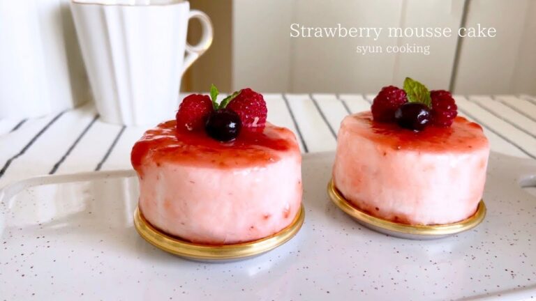 [冷やすだけ・苺ジャムで作る] 簡単絶品！苺のムースケーキ作り方 No oven Strawberry mousse cake 딸기 무스 케이크