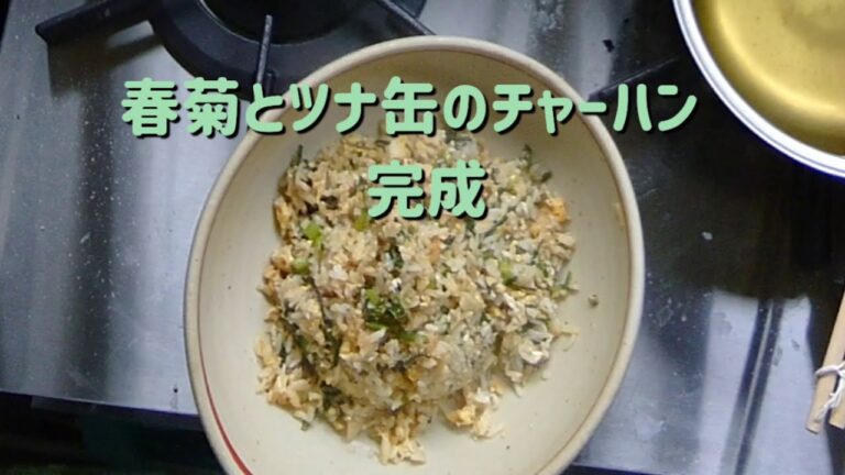 ep.1 流し炒飯、はじめました♪  春菊とツナ缶のチャーハン　Eggfriedrice (tuna & crowndaisy)