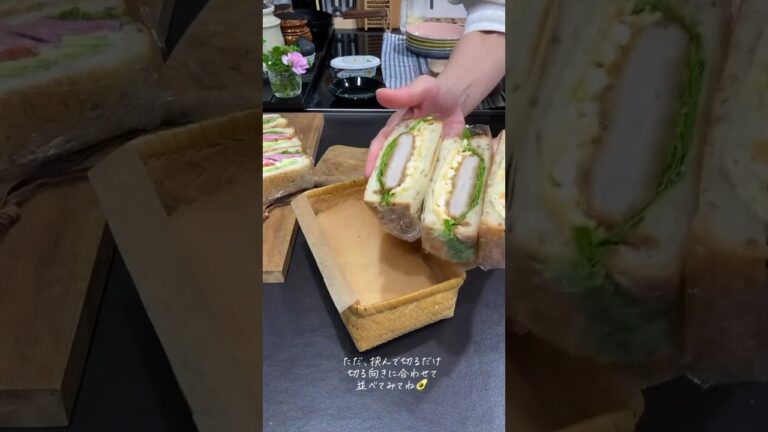 久しぶりかな?簡単サンドイッチ弁当🎵　ボリューミーにかけたので。。スープと果物付き笑　#キキ弁 #旦那弁当 #料理 #お弁当 #bento