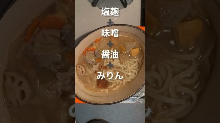 【豚汁リメイク】いっぱい作って味に飽きたらうどんを入れましょう❤️#豚汁 #リメイク #リメイク料理 #うどんレシピ #味噌煮込みうどん #簡単レシピ #家庭料理 #shorts