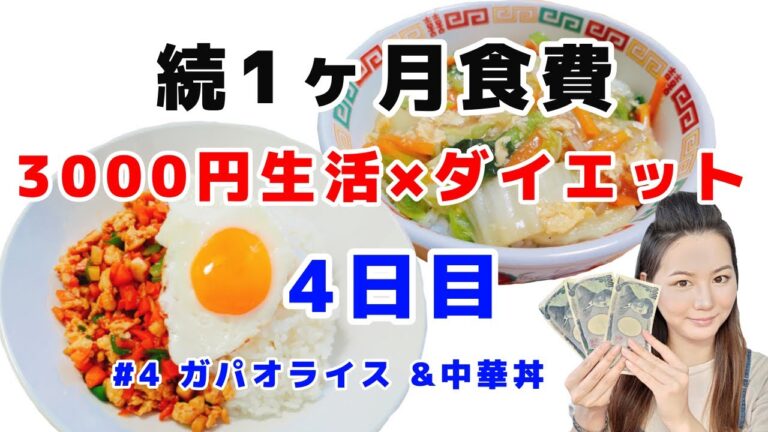 1ヶ月食費3000円×ダイエット/一人暮らしの節約生活#4ガパオライス&中華丼