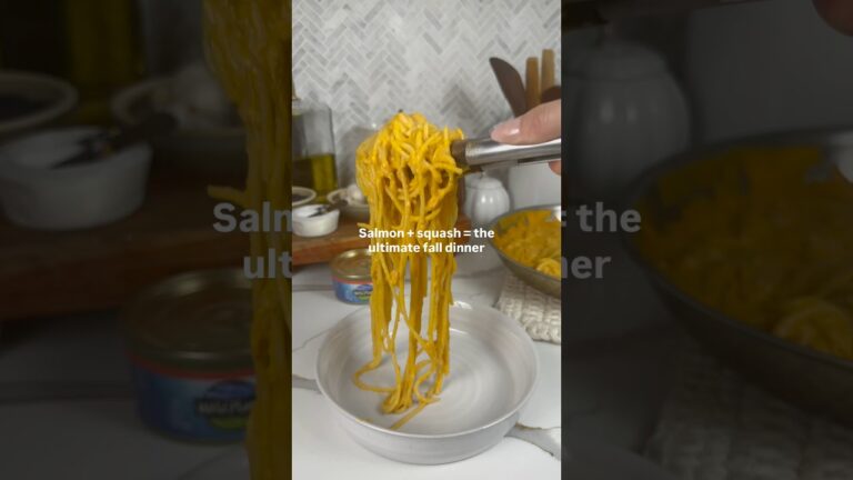 バターナッツスクワッシュとサーモンのスパゲッティの作り方 #ワイルドプラネット #簡単レシピ #高タンパク質 #シーフード #サーモン