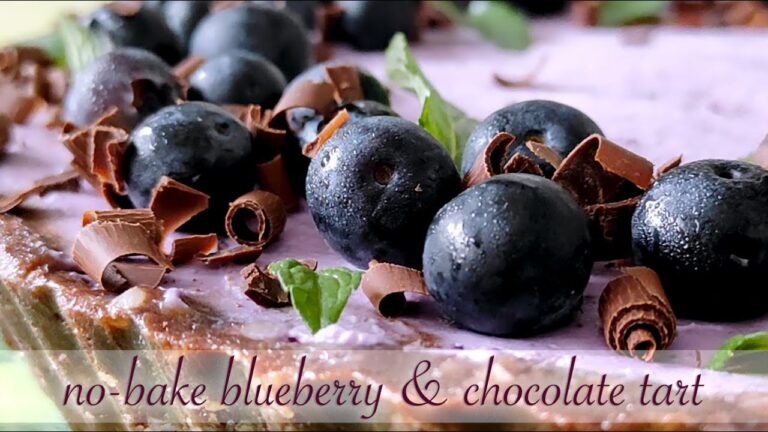 NO-BAKE LOW-SUGAR 🫐🍫 blueberry and chocolate tart | NO GELATIN | NO FREEZING