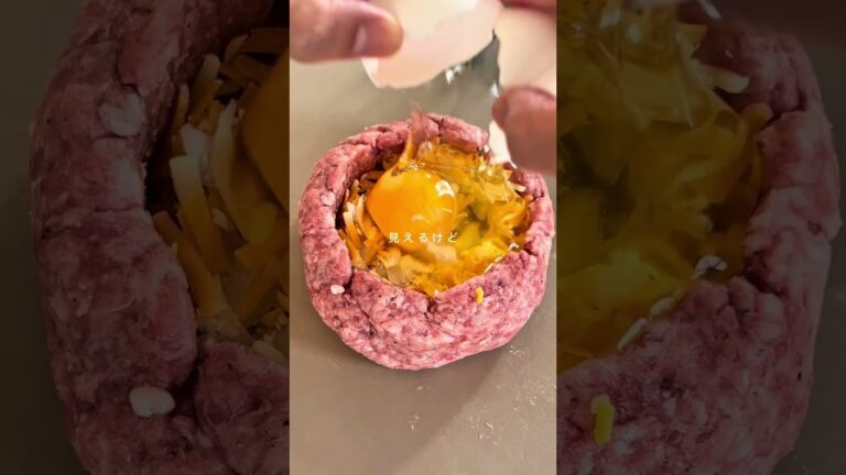 【巣ごもりバーグ】缶で作る!? かわいすぎる巣ごもりハンバーグ🍳とろ〜り卵とチーズが最高！10分で完成✨ #簡単レシピ #時短レシピ #時短料理レシピ #スピードレシピ #ズボラレシピ #簡単ごはん