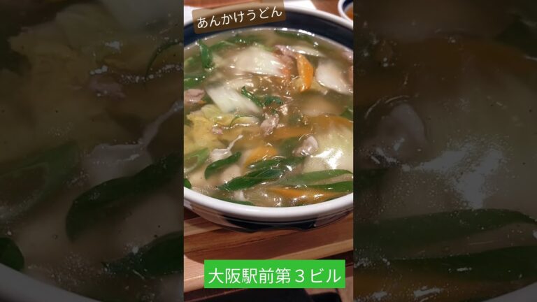 うどん棒で、あんかけうどん!!生姜が、あったまるーฅ^•ﻌ•^ฅ#shorts #うどん #大阪駅前第３ビル