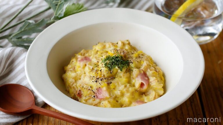 【コーンクリームリゾット】オートミールで作る！濃厚な味わいで満足感抜群♪