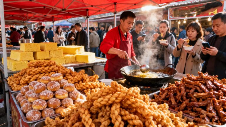 中国北京美食市场 最好吃的街头美食精彩制作合集
