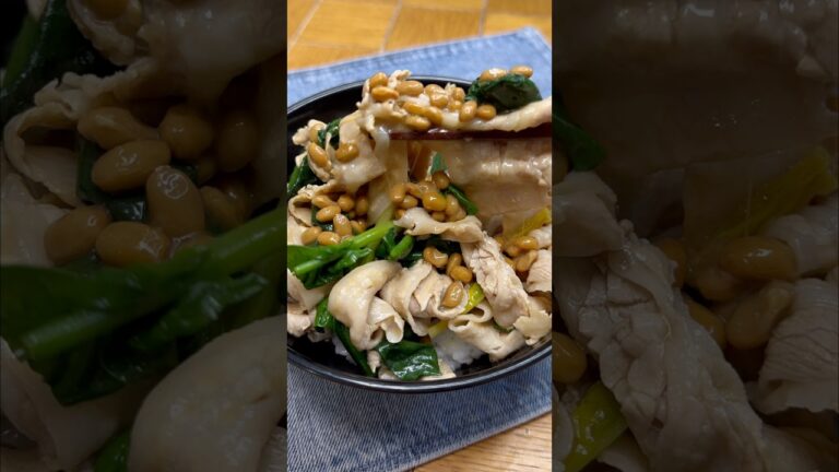 豚バラと納豆の最強朝ごはん