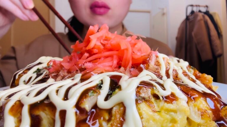 【咀嚼音】お豆腐のお好み焼きASMR【Eat sounds/﻿Mukbang】