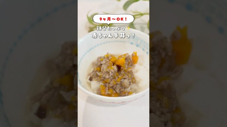 【離乳食】赤ちゃん牛丼　レシピは👇 #離乳食 #離乳食後期 #補完食 #3回食 #離乳食レシピ #育児の悩み