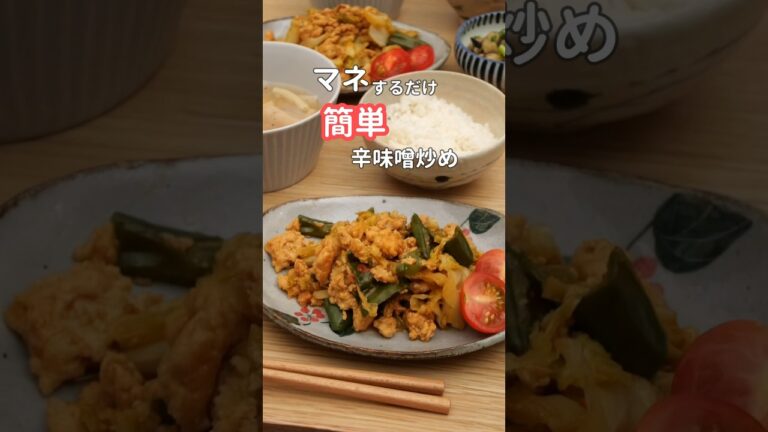 27歳ふたり暮らし夜ご飯|鶏ひき肉で辛味噌炒め　#料理 #献立 #自炊 #簡単レシピ