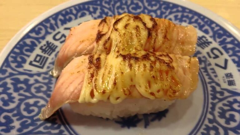 無添 くら寿司おすすめ「あぶりチーズサーモン」Kura Sushi  ”Roast cheese salmon"