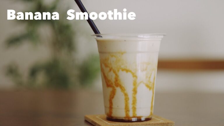 材料2つ濃厚バナナジュースの作り方 | Banana Smoothie