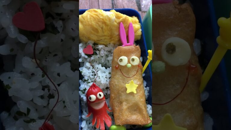 JK弁当 春巻き わかめご飯 #shorts タコさんウィンナー ちくわアレンジ ピック ソースカツ プチトマト ブロッコリー カニクリームコロッケ エビグラタン 玉子焼き 焼き豚