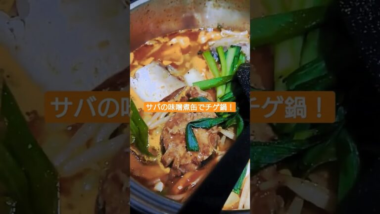 【鍋】サバの味噌煮缶でチゲ鍋作ってみた#shorts
