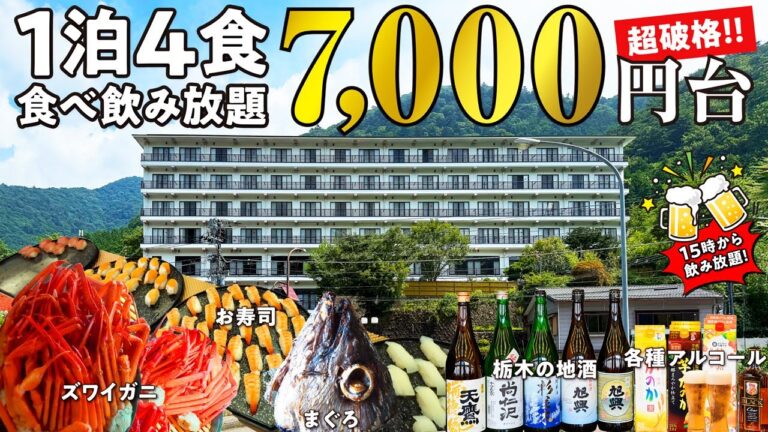 1泊4食! チェックインからずっと食べ飲み放題で7000円台!? カニ食べ放題バイキングに1日中楽しめる15種類の無料アクティビティに大人も子どもも夢中！