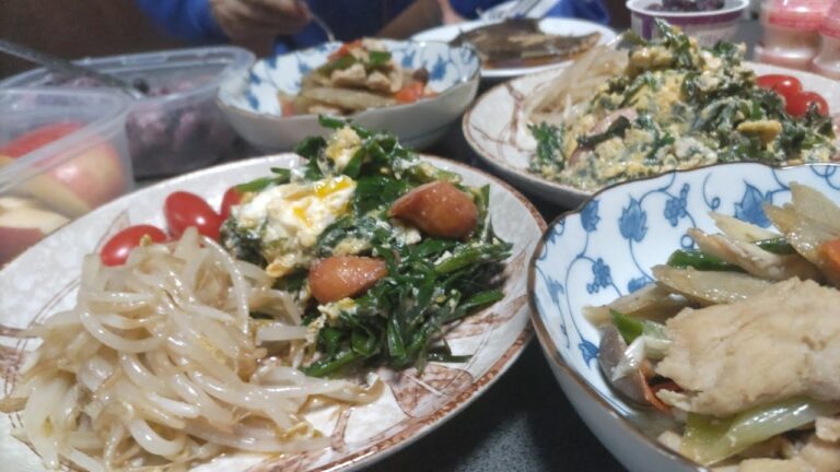 カレイの煮付け、ニラ玉、鶏ごぼうの煮物の献立。＃畑の秋野菜とコープの宅配で作る食事食事＃猫のいる暮らし