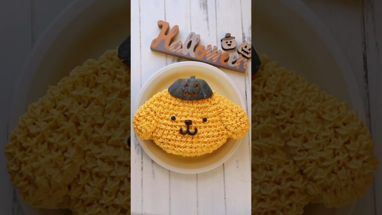 ハロウィン過ぎちゃたけど、ポムポムプリンのケーキを作ったよ！ #キャラケーキ #キャラスイーツ #ポムポムプリン #ケーキ #ケーキ作り #お菓子作り #pompompurin #cake
