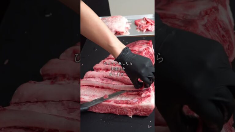 特上カルビ磨いてみた。 #asmr #nikuhack #焼肉 #肉磨き